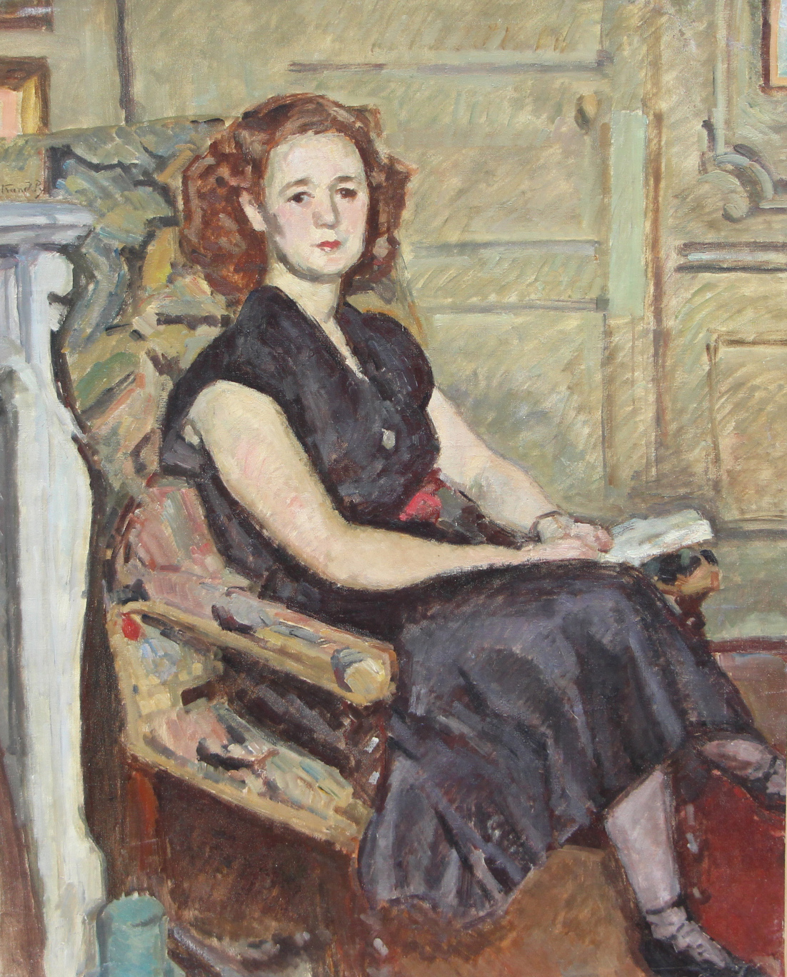 Portrait de femme au livre (circa 1940) - Cliquez sur l'image pour la fermer